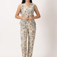 FLORAL PRINTED 'V' NECK TOP & STRAIGHT PANT