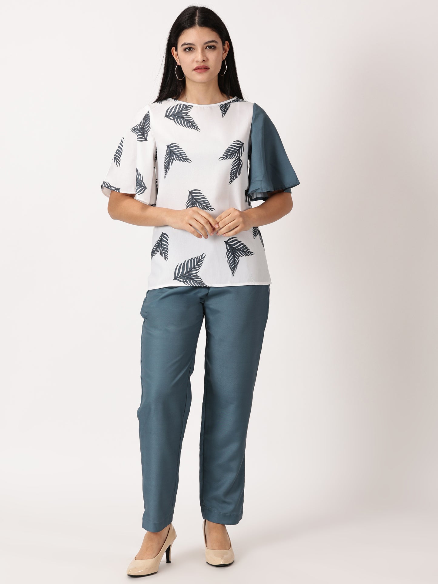 LEAF PRINTED  TOP & TROUSER