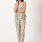 FLORAL PRINTED 'V' NECK TOP & STRAIGHT PANT