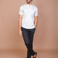 PETIOLE NOTION BAND COLLAR OFF WHITE SHIRT - Ravinik 