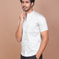 PETIOLE NOTION BAND COLLAR OFF WHITE SHIRT - Ravinik 