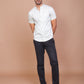 PETIOLE NOTION BAND COLLAR OFF WHITE SHIRT - Ravinik 