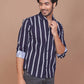 Buy-Ravinik-Men-Barcode-Slim-Fit-Stripe-Classic-Collar-Cotton-Blue-Shirt-Online-India