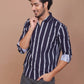 Buy-Ravinik-Men-Barcode-Slim-Fit-Stripe-Classic-Collar-Cotton-Blue-Shirt-Online-India