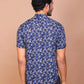 Buy-Ravinik-Men-Geomatric-Trigon-Printed-Band-Collar-Navy-Blue-half-sleeve-Cotton-Shirt